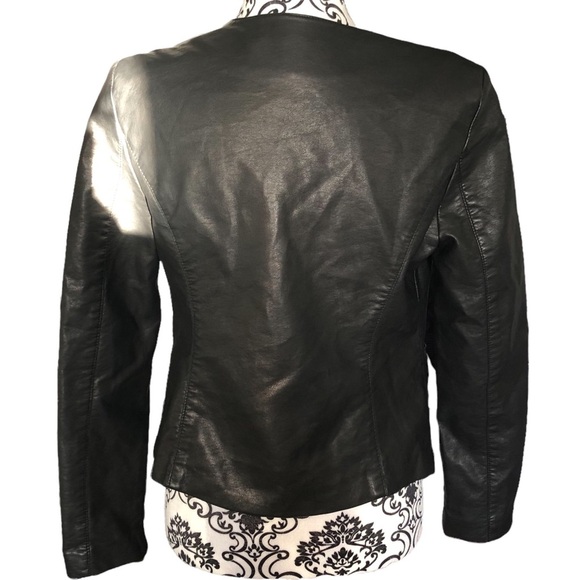 BLACK RIVET Faux-Leather Blazer Jacket - Picture 5 of 15